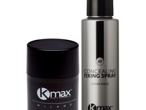 KMax Milano Perfect Kit – Fixing Spray 100ml & Fibers Ανοικτό Γκρι Regular 15gr